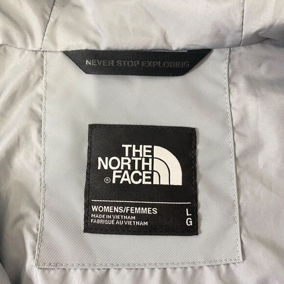 Women’s Large Windbreaker Jacket North Face Dryvent Grey Full Zip Long Sleeve - Picture 10 of 16